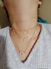 Collar de cadena de eslabones de Luna multicapa para mujer, colgante de disco de acero inoxidable, Collar de joyería para mujer, nueva tendencia