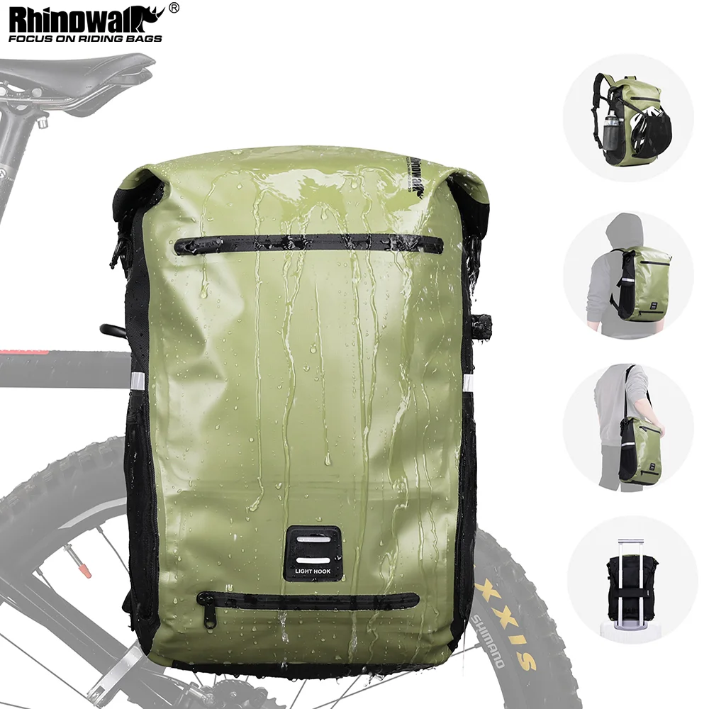 Rhinowalk Bike Pannier Bag Waterproof 22ltrunk Bag Green Bicycle
