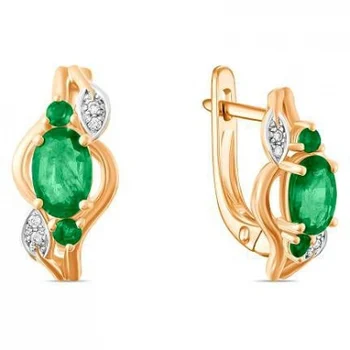 

Lucas gold emerald diamond earrings in red gold