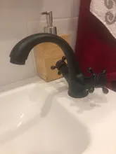 Antique Faucet Mixer Basin Sink Black Bathroom Bronze Vintage Brushed Crane Swan Hot-And-Cold-Water-Crane