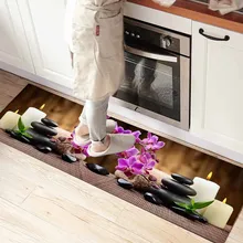 Else Spa камни цветы Цветочные свечи 3d принт нескользящие микрофибры Кухня Счетчик современный декоративный моющийся коврик