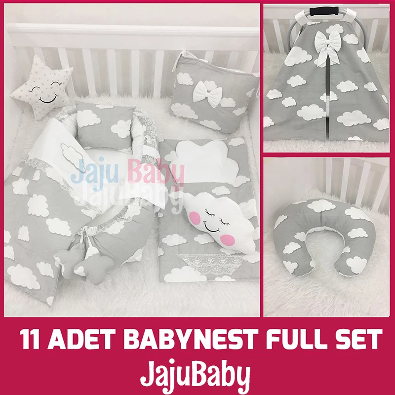 PROD 10000116126366 Jaju Baby Handmade Gray Cloud Luxury Baby Nest Baby
Sleep 11 Piece Full Set Breastfeeding Pillow Stroller Cover Portable Bed