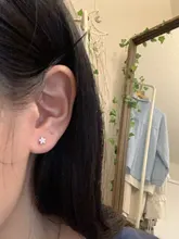 Pendientes de estrella de cinco puntas de cristal para mujer, aretes de Plata de Ley 925 chapados en oro de 14k, accesorios de joyería de boda simples