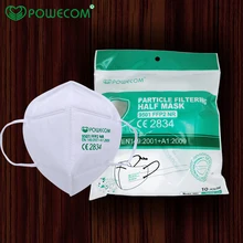 Powecom – masque facial FFP2 avec 5 couches de protection, réutilisable, avec respirateur et filtre à 95%