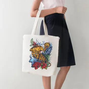 

Angemiel Bag Leopard Attack Rose Motif Cloth Shopping Beach Bag