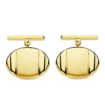 

Cufflinks 18k gold oval 18mm. Sidebands smooth closure stiff-Customizable-RECORDING INCLUDED IN THE PRICE