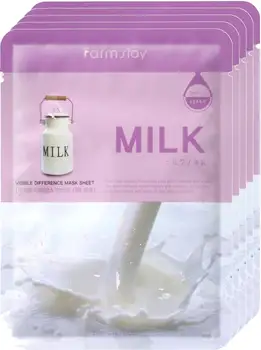 

Fabric mask farmstay visible difference mask sheet milk 23 ml 5 PCs