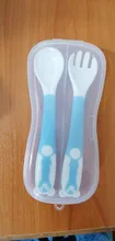 Baby Spoon Fork-Set Tableware Utensils Kids Cutlery Learning Toddler Storage-Box Infant