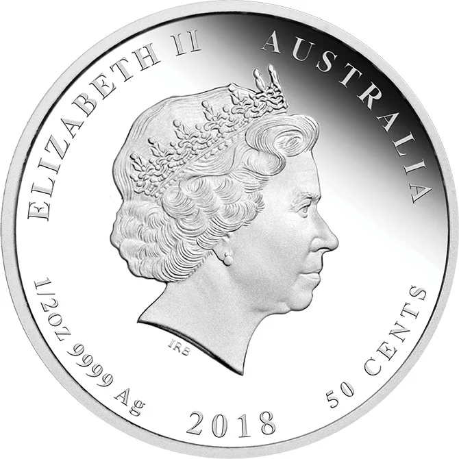 Собака лунный год Серия набор 3 серебряные монеты 50 центов 1$2$ Австралия