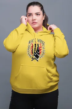

Angemiel Wear Black Wıngs Colorful Owl Yellow Women 'S Hooded Sweatshirt