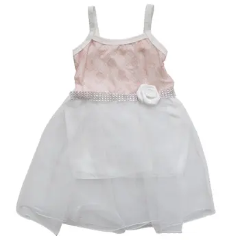 

New Summer Powder Heart White Tulle Baby Princess Girl Dress Sleeveless for Party Kids Clothing Cotton Children Clothes Outfit