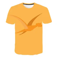 

3D cartoon print fashion trend round neck loose T-shirt