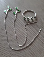 Hoja Verde hecha a mano creativo de Plata de Ley 925 temperamento personalidad moda femenina de tamaño reajustable de moda anillos de apertura SRI028