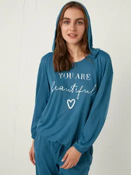 

İşıltılı Lettering Printed Pajamas set