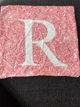 Funda de almohada con estampado de lentejuelas, de poliéster, con letra rosa, 45x45 cm, estilo precioso, para decoración del hogar y el coche