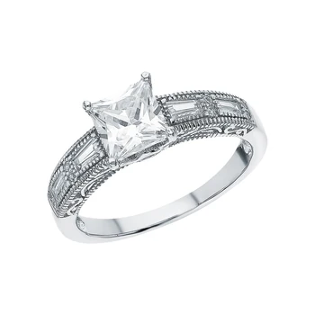 

Silver ring with cubic zirconia sunlight sample 925