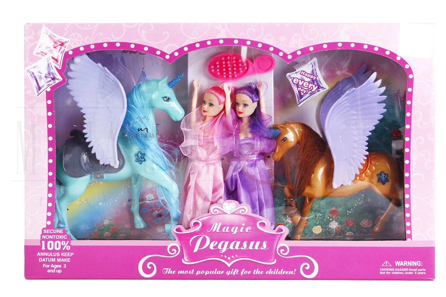 Bebe Fille Cheval Aile Jouet Rose Bleu Licorne Ange Cheval Ensemble De Jeu Aliexpress