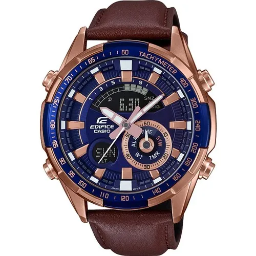 Коричневый Casio Edifice ERA-600GL-2AVUDF мужские часы брендовые Роскошные Кварцевые водонепроницаемые спортивные военные часы relogio masculino - Цвет: Коричневый