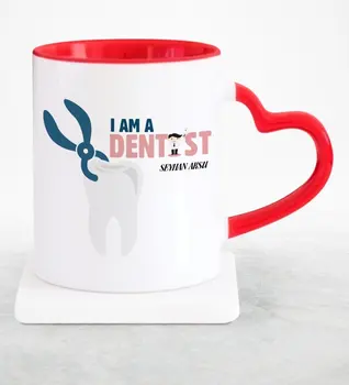 

Personalized Professional Dentist Red Heart Mug Cup-1
