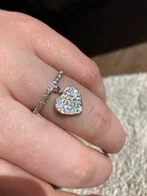 Anillo con colgante de corazón para mujer, sortija de circón blanco, oro amarillo/Blanco/oro rosa, compromiso, joyería de boda para mujer