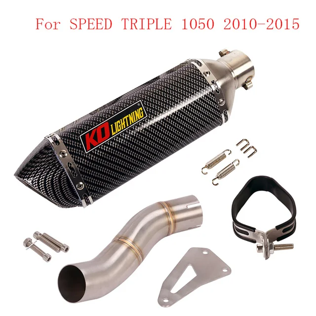 $US $73.52 Slip on 51mm Exhaust Muffler Silencer Tip Connection Link Tube Link Pipe for SPEED TRIPLE 1050