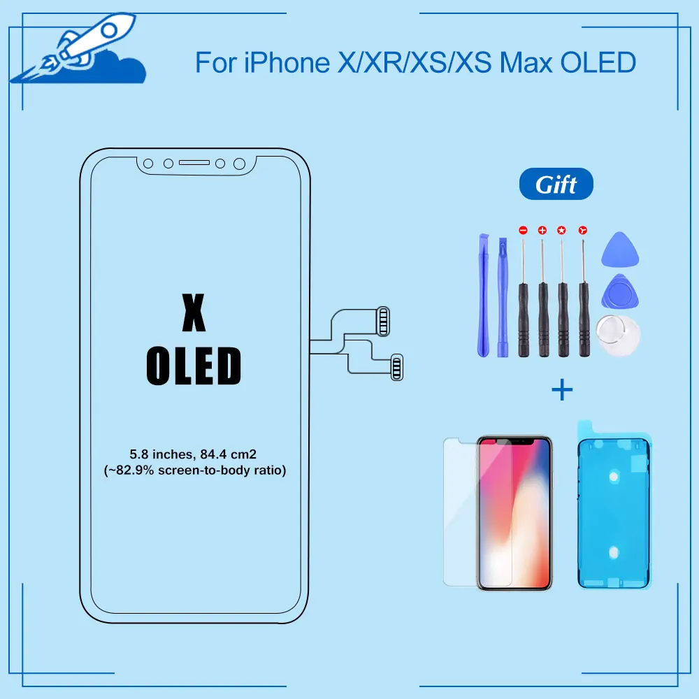 

AAA+++ For iPhone X XR XS XS Max With OEM 3D Force Touch Digitizer Assembly LCD Screen Display Replacement True Tone Supported