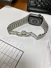 Correa de acero inoxidable para Apple Watch, banda de 44mm y 40mm para iWatch de 42mm/38mm, pulsera de Metal de mariposa para Apple watch serie 5 4 3 se 6