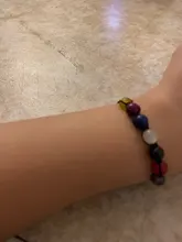 Pulsera clásica de 8mm con cuentas de piedra de Lava para hombre y mujer, cadena de 7 colores, cuerda tejida, Yoga, amistad, joyería ajustable