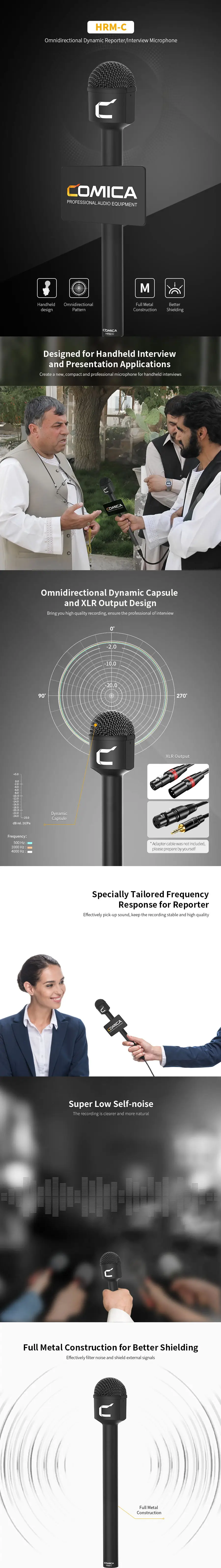 COMICA HRM-C Omnidirectional Dynamic Reporter/Interview Microphone description image