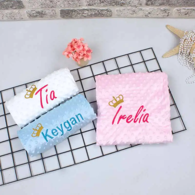 babies-cute-girl-boy-foe-blanket-king-queen-crown-name-personalized-embroidered-soft-textured-seasonal-baby-blanket-bed-sheets