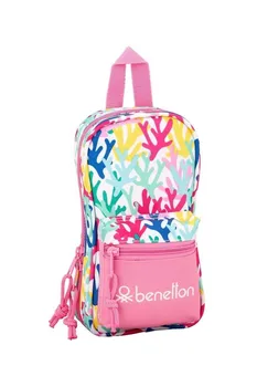 

PLUMIER backpack with four full holders BENETTON-CORALLI- 12X23X5 411950747
