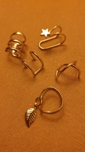 Modyle 5 unids/set moda 2019 puños de oído hoja de oro brazalete de oído pendientes de Clip pendientes largos aretes pendientes para las mujeres los escaladores sin Piercing falso pendiente de cartílago