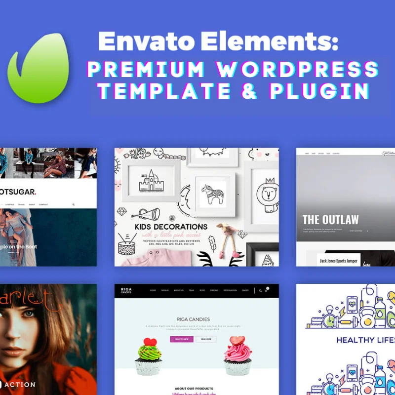 Envato element-2 archivos Premium, plantilla web, vídeos, gráficos, folleto con licencia oficial