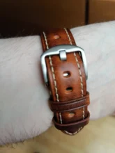 MAIKES-Correa de reloj de 20mm, 22mm, 24mm y 26mm, correa de reloj Vintage de cuero de vaca para Panerai Fossil