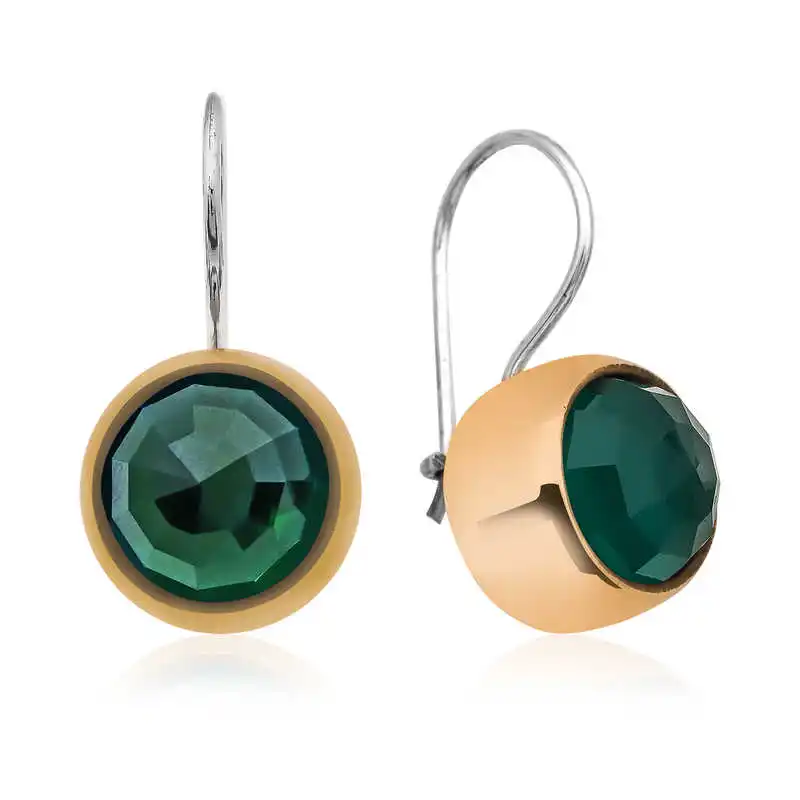 

Merve Silver Silver Authentic Emerald Earrings
