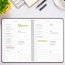 Carnet de rendez vous en spirale B5, planificateur quotidien, Agenda à couverture rigide, organisateur de journal intime pour l'école 