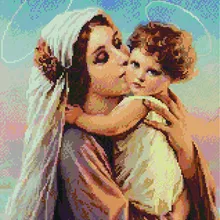 Алмазная мозаика GF 3801 Святые мать и дитя 40*50