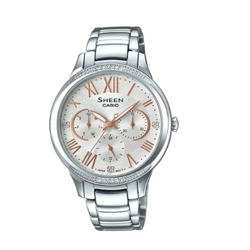 Женские Оригинальные стальные часы Casio % 100 Модные Роскошные водонепроницаемые