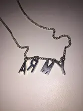 Pop Coreano de moda aleación Simple cartas ejército clavícula collar de cadena para las mujeres Vintage de Metal colgante de joyería al por mayor