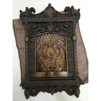 

Carved unique icon of the Holy Trinity size 30-46 cm