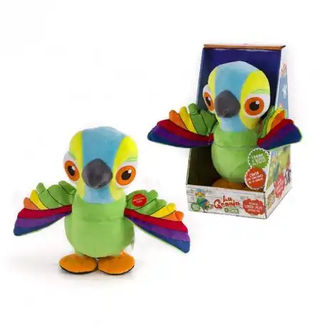 peluche lorito pepe interactivo