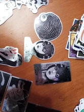 Pegatina de cómic de Horror para monopatín, adhesivo impermeable de Anime japonés Tomie, para equipaje y portátil, color blanco y negro, 10/21/49/50/56 Uds.