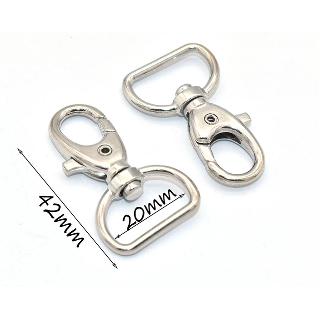 20mm Inner Silver swivel clasp Swivel Snap Hooks Lobster Clasp Claw Push  Gate Trigger Clasps Oval Ring For key backpack 2pcs - AliExpress