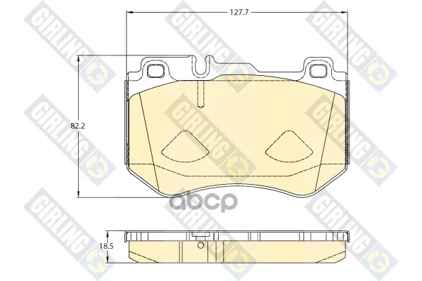 Колодки Тормозные Mercedes W205 14- Передние L=127.7мм Girling 6120785 Girling арт. 6120785