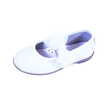 

Communion shoes for girl in white fur washable with velcro, Dobsons.com Girls