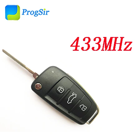 3 кнопки 315 МГц 433 МГц для Audi с чипом 8E - Цвет: 433MHz