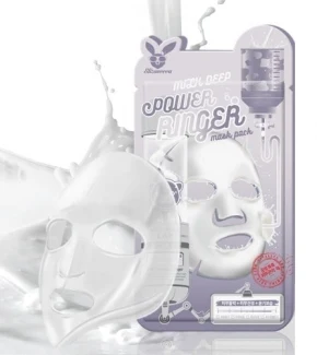 Elizavecca Тканевая маска д/лица с Молоком MILK DEEP POWER Ringer mask pack, 1 шт