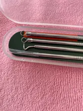 MAANGE 4 unid/set acero inoxidable, espinillas Kit de extracción corrector de acné Extractor para espinillas removedor de agujas cosméticos herramienta de limpieza