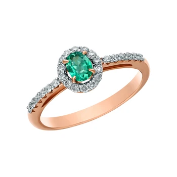 

Gold ring with emeralds and diamonds sunlight sample 585
