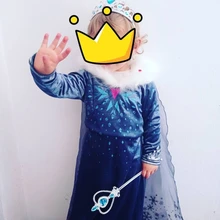 Vestido de princesa Elsa para niñas, vestidos de Cosplay, disfraces de nieve para niños, vestido de princesa, bata Infantil